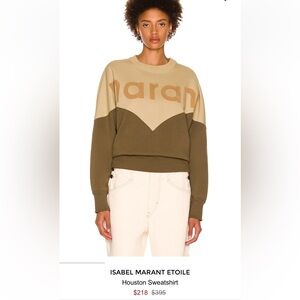 Isabel Marant Étoile Houston Colorblock Sweatshirt - Olive/Beige